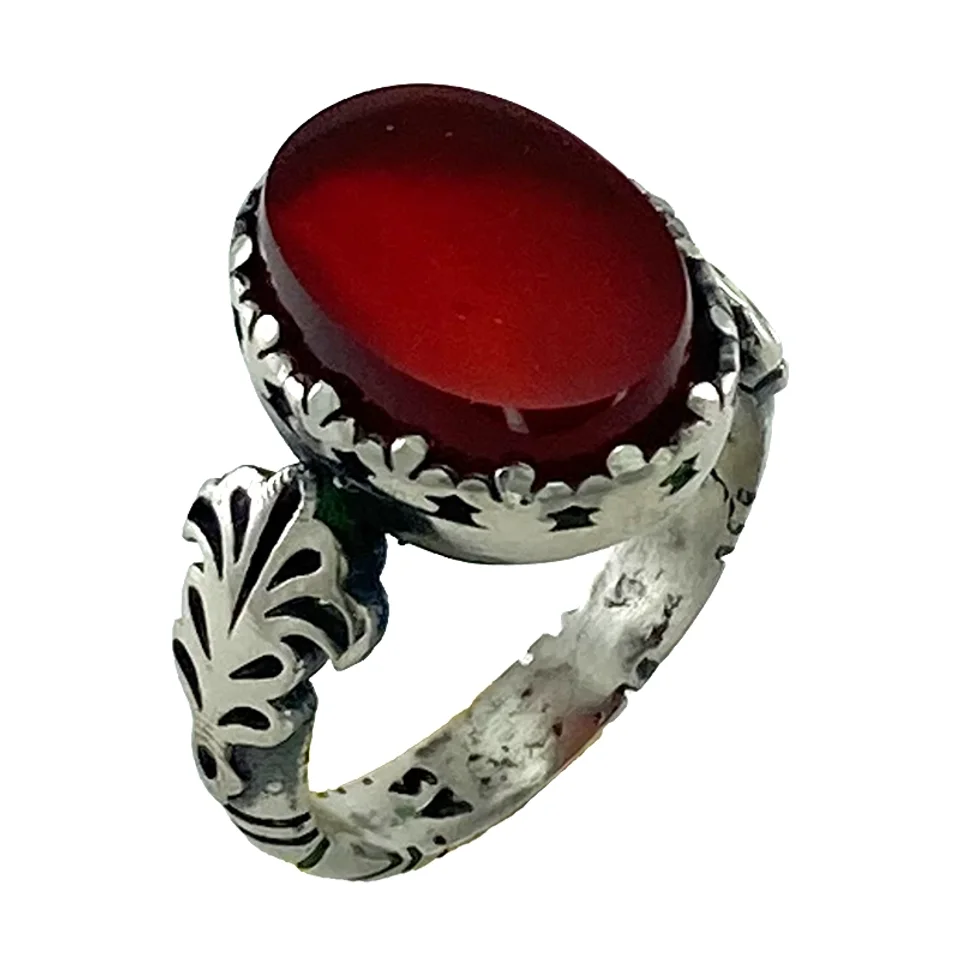 انگشتر مردانه عقیق سرخ خراسان (AN14)